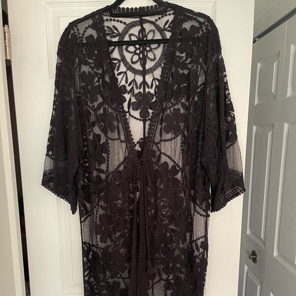 Black bathing suit cover up